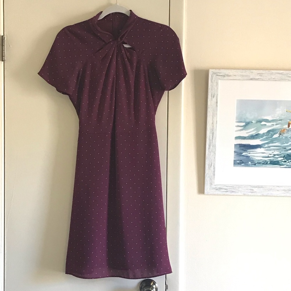 Banana republic fit and flare polka dot dress
